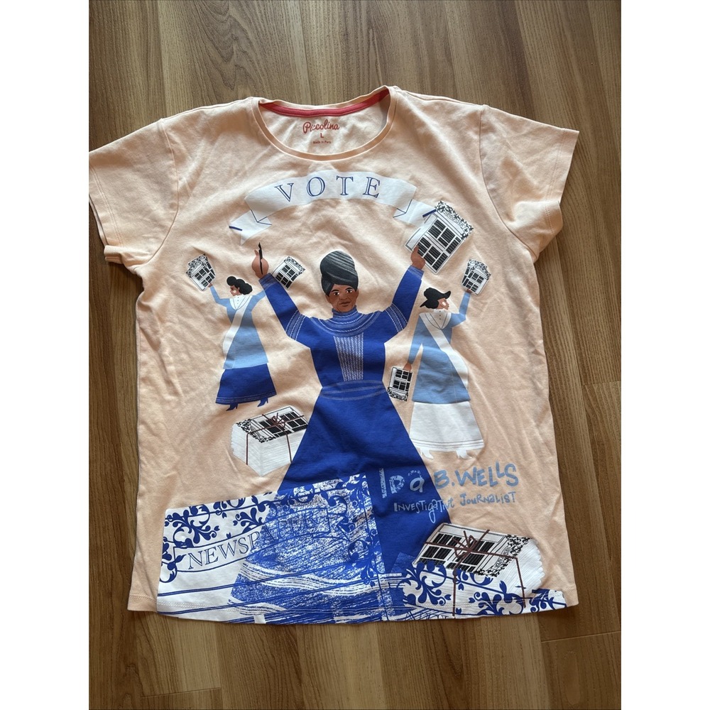 Piccolina Ida B. Wells Investigative Reporter Vote 100%  Cotton Shirt Large